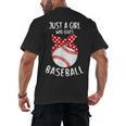 Just A Girl Who Loves Baseball Cute Retro Baseball Lover Men's Back Print T-Shirt