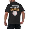 I Just Hope Everyone Has Snacks Baseball Game Day Fan Men's Back Print T-Shirt