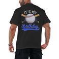 Kids 8th Baseball Birthday Party Boys Sport Fan 8 Years Old Men's Back Print T-Shirt