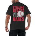 Kids Stealing Hearts Like I Steal Bases Cute Baseball Boys Men's Back Print T-Shirt