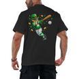Leprechaun Play Baseball St Patrick's Day Men Kid Boys Men's Back Print T-Shirt Leprechaun Play Baseball St Patrick's Day Men Kid Boys Men's Back Print T-Shirt