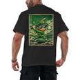 Leprechaun Playing Baseball Japanese Art St Patricks Day Men's Back Print T-Shirt Leprechaun Playing Baseball Japanese Art St Patricks Day Men's Back Print T-Shirt