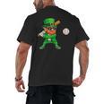 Leprechaun Playing Baseball St Patricks Day Sport Boys Men's Back Print T-Shirt