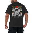 Most Likely To Play Baseball With Santa Christmas Baseball Men's Back Print T-Shirt Most Likely To Play Baseball With Santa Christmas Baseball Men's Back Print T-Shirt