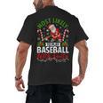 Most Likely To Play Baseball With Santa Christmas Pajamas Men's Back Print T-Shirt Most Likely To Play Baseball With Santa Christmas Pajamas Men's Back Print T-Shirt