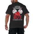 Little Slugger Boy Coming Soon Baby Announcement Baseball Men's Back Print T-Shirt