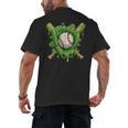 Lucky Shamrock Baseball Gloves Drip St Patrick's Day Boys Men's Back Print T-Shirt