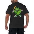 Lucky Shamrock Playing Baseball St Patrick's Kids Boys Men's Back Print T-Shirt Lucky Shamrock Playing Baseball St Patrick's Kids Boys Men's Back Print T-Shirt