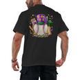 Mardi Gras Baseball Jester Hat Fleur De Lis Boys Girls Kids Men's Back Print T-Shirt
