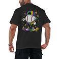 Mardi Gras Ice Cream Drip Baseball Carnival Party Mask Boys Men's Back Print T-Shirt Mardi Gras Ice Cream Drip Baseball Carnival Party Mask Boys Men's Back Print T-Shirt