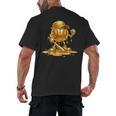 Melting Baseball Mascot Slugger Bat Cap Cartoon Men's Back Print T-Shirt