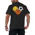 Mom Sports Heart Soccer Basketball Baseball Softball Men's Back Print T-Shirt Mom Sports Heart Soccer Basketball Baseball Softball Men's Back Print T-Shirt