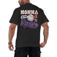 Momma Rookie Of Year 1st Birthday Baseball Theme Matching Men's Back Print T-Shirt Momma Rookie Of Year 1st Birthday Baseball Theme Matching Men's Back Print T-Shirt
