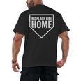No Place Like Home Baseball Home Plate Men's Back Print T-Shirt No Place Like Home Baseball Home Plate Men's Back Print T-Shirt