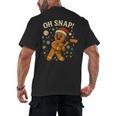 Oh Snap Gingerbreadman Christmas Baseball Men's Back Print T-Shirt