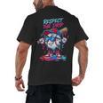 Respect The Drip Baseball Bat Sunglasses Mascot Men's Back Print T-Shirt Respect The Drip Baseball Bat Sunglasses Mascot Men's Back Print T-Shirt