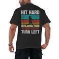 Retro Hit Hard Run Fast Turn Left Baseball Lover Men's Back Print T-Shirt