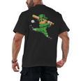 Retro Leprechaun Baseball St Patricks Day Sport Men Boy Kids Men's Back Print T-Shirt