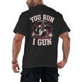 You Run I Gun Baseball Catcher Softball Player Men's Back Print T-Shirt