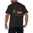 Run Steal I Dare You Humor Baseball Catcher Vintage Men's Back Print T-Shirt Run Steal I Dare You Humor Baseball Catcher Vintage Men's Back Print T-Shirt
