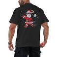 Santa Baseball Christmas Pajamas Xmas Men Kids Boys Men's Back Print T-Shirt