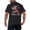 Santa Playing Baseball Christmas Candy Cane Fun Xmas Holiday Men's Back Print T-Shirt