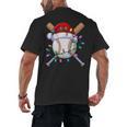 Santa Sports Christmas Baseball Player Men's Back Print T-Shirt Santa Sports Christmas Baseball Player Men's Back Print T-Shirt