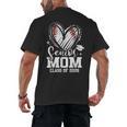 Senior Mom Class Of 2026 Baseball Graduation Heart Men's Back Print T-Shirt