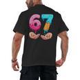 Six Seven 6-7 Baseball Ice Cream Drip 67 Meme Hands Men's Back Print T-Shirt Six Seven 6-7 Baseball Ice Cream Drip 67 Meme Hands Men's Back Print T-Shirt