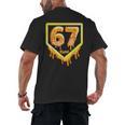 Six Seven 67 Meme Gen Alpha Slang Baseball 101 Men's Back Print T-Shirt Six Seven 67 Meme Gen Alpha Slang Baseball 101 Men's Back Print T-Shirt