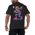 Skelton Playing Baseball Halloween Baseball Drip Boys Kids Men's Back Print T-Shirt Skelton Playing Baseball Halloween Baseball Drip Boys Kids Men's Back Print T-Shirt