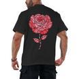 Sporty Rose Graphic With Baseball And Rugby Ball Petals Men's Back Print T-Shirt