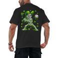 St Patricks Day Baseball Skeleton Irish Leprechaun Hat Boys Men's Back Print T-Shirt