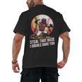 Steal That Base I Double Dare You Baseball Catcher Men's Back Print T-Shirt