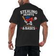 Stealing Hearts & Bases Valentine’s Day Baseball Love Men's Back Print T-Shirt Stealing Hearts & Bases Valentine’s Day Baseball Love Men's Back Print T-Shirt