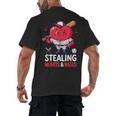 Stealing Hearts And Bases Baseball Player Valentine's Day Men's Back Print T-Shirt Stealing Hearts And Bases Baseball Player Valentine's Day Men's Back Print T-Shirt