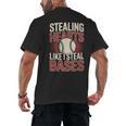 Stealing Hearts Like I Steal Bases Baseball Valentine Retro Men's Back Print T-Shirt