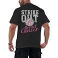 Strike Out Breast Cancer Baseball Warrior Men's Back Print T-Shirt Strike Out Breast Cancer Baseball Warrior Men's Back Print T-Shirt