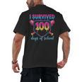 I Survived 100 Days Of School Baseball 100th Day Kids Girls Men's Back Print T-Shirt I Survived 100 Days Of School Baseball 100th Day Kids Girls Men's Back Print T-Shirt