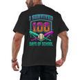 I Survived 100 Days Of School Baseball Drip Men's Back Print T-Shirt