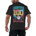 I Survived 100 Days Of School Baseball Drip Students Teacher Men's Back Print T-Shirt I Survived 100 Days Of School Baseball Drip Students Teacher Men's Back Print T-Shirt