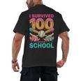 I Survived 100 Days Of School Baseball Ice Cream Drip Men's Back Print T-Shirt I Survived 100 Days Of School Baseball Ice Cream Drip Men's Back Print T-Shirt