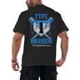 T1D Warrior Baseball Drip Diabetes Awareness Blue Ribbon Men's Back Print T-Shirt