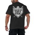 I Teach My Kids To Hit & Steal Baseball Player Coach Dad Tee Men's Back Print T-Shirt I Teach My Kids To Hit & Steal Baseball Player Coach Dad Tee Men's Back Print T-Shirt
