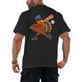Turkey Baseball Thanksgiving Sports Humor Men Boy Kids Men's Back Print T-Shirt
