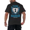 Type 1 Warrior Diabetes Awareness Baseball Enthusiasts Men's Back Print T-Shirt Type 1 Warrior Diabetes Awareness Baseball Enthusiasts Men's Back Print T-Shirt