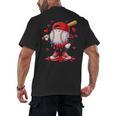 Valentine Baseball Heart Drip Sport Love Valentines Day Boys Men's Back Print T-Shirt Valentine Baseball Heart Drip Sport Love Valentines Day Boys Men's Back Print T-Shirt