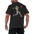 Valentines Day Baseball Batter Silhouette Heart Men Boy Kids Men's Back Print T-Shirt Valentines Day Baseball Batter Silhouette Heart Men Boy Kids Men's Back Print T-Shirt