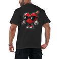 Valentines Day Baseball Heart Bat Sunglasses Men Boys Kids Men's Back Print T-Shirt Valentines Day Baseball Heart Bat Sunglasses Men Boys Kids Men's Back Print T-Shirt