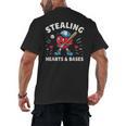 Valentines Day Baseball Stealing Hearts Bases Boys Kids Men Men's Back Print T-Shirt Valentines Day Baseball Stealing Hearts Bases Boys Kids Men Men's Back Print T-Shirt